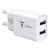 Фото товара Мережевий зарядний пристрій T-PHOX TC-224 Pocket Dual USB (White)